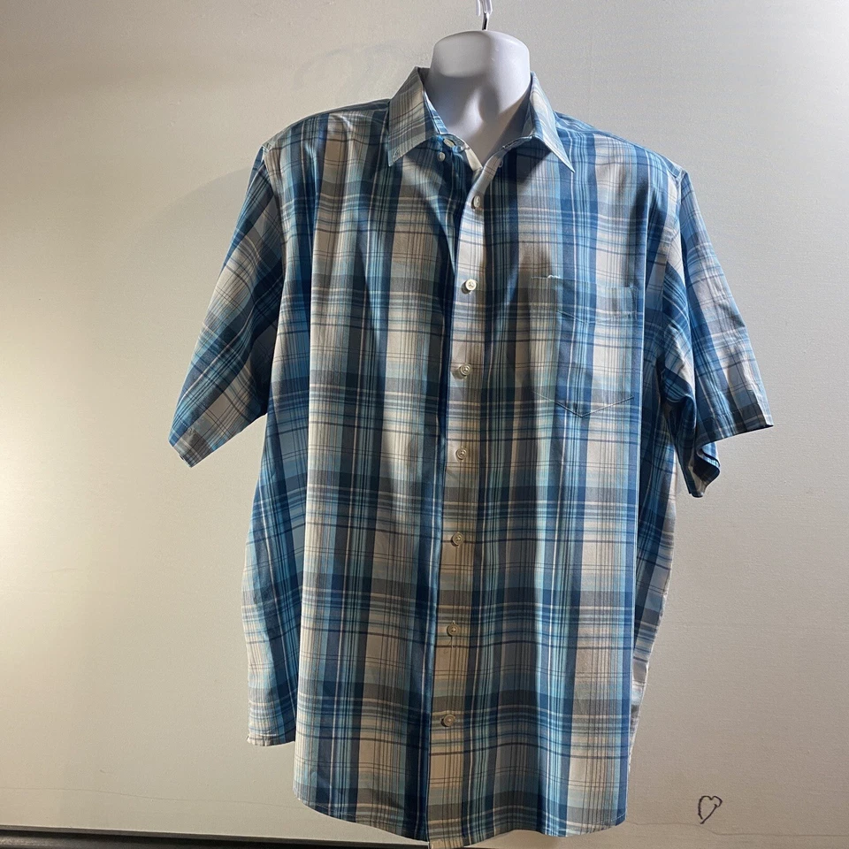 George Men's Short Sleeve Casual Dress Shirt Business Classic Button Up 2X 50-52 - Image 1 of 4