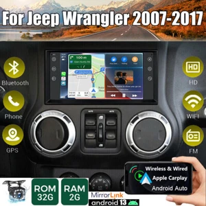 Apple CarPlay For Jeep Wrangler 2007-2017 Car Stereo Radio Android 13 GPS WIFI - Picture 1 of 21