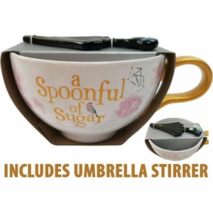 Taza de té Mary Poppins de Disney Store y paraguas de loro una cucharada de azúcar - Imagen 1 de 5