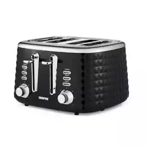 GEEPAS 4 Slice Toaster 7 Level Browning Control Defrost Reheat Cancel 1750 Black - Picture 1 of 4