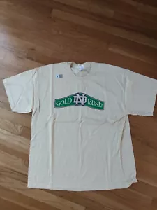 Notre Dame Coca Cola Gold Rush Yellow Short Sleeve T-Shirt Adult Size XL - Picture 1 of 4
