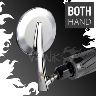 VAWiK Redondo 2.5" Barra Extremo Espejo Cromo Se Adapta 22mm 25mm Manillar Par ε Foto 1 de 4