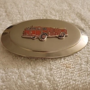   Fire Engine Truck Fireman Fighter Vintage Belt Buckle  - Picture 1 of 3