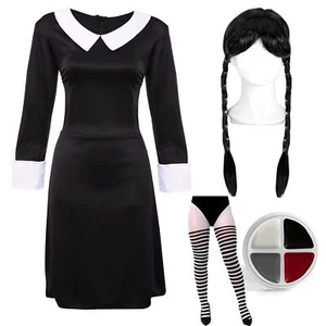 LADIES GOTHIC DAUGHTER DRESS COSTUME ADULT FANCY DRESS TV MOVIE INSPIRED - Picture 1 of 10