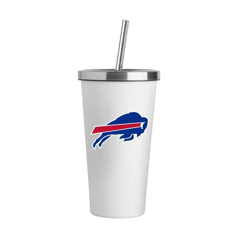 Buffalo Bills Logo White 20oz Straw Steel Tumbler Cover