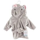 Hudson Baby Unisex Baby Plush Animal Face Robe, Pretty Elephant, One Size, 0-9 M