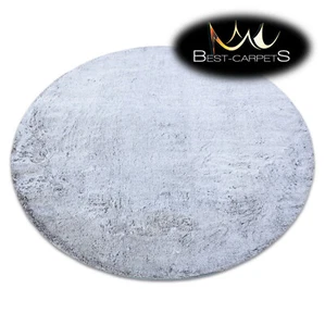 Amazing Modern washable RUG LAPIN round grey shaggy, thick Carpet easy to wash - Picture 1 of 6