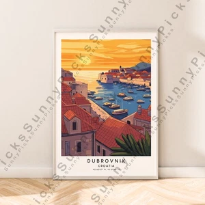 Dubrovnik Poster Croatia Travel Wall Art Illustration Print Décor Gift Unframed - Picture 1 of 2