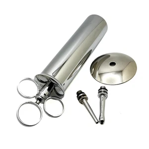 Siringa per orecchie 4 oz con 2 ugelli e scudo in acciaio inox cromato - Foto 1 di 1