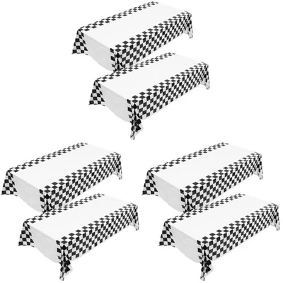  6 Pcs Checkered Disposable Table Cloth Table Covers Party Rectangular Table - Image 1 of 4
