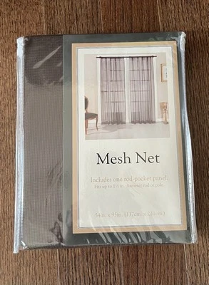 Painel cortina de bolso Bed Bath Beyond Mesh Net Rod marrom escuro 95" x54" - Imagem 1 de 2