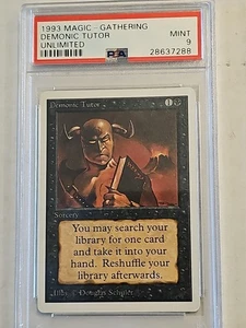 MTG Unlimited Demonic Tutor PSA 9 Sorcery Graded Mint Magic The Gathering - Picture 1 of 4