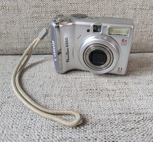 Canon PowerShot A550 7.1MP Digital Camera - Silver | Working But READ - Picture 1 of 10