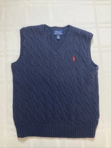 Polo Ralph Lauren Sweater Vest Boys Size 6 Navy Blue Sweater Vest - Picture 1 of 15