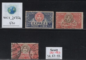 WC1_20754. ITALIAN COLONIES:LIBIA. 1921-1923 Espresso short set. Sc.E3-E5. Used - Picture 1 of 1