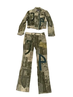 Jean Paul Gaultier Años 90 Vintage Patchwork Pana Pantalones Traje Talla IT 44 / UE  Foto 1 de 4