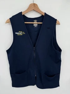 Walmart Employee Vest Small Blue Zip Up With Embroidered Spark Logo Pockets - Picture 1 of 5
