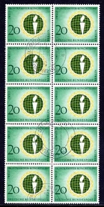 Germany Berlin Scott #9N161 VF Used 1957 World's Veteran's Association Block- 10 - Picture 1 of 1