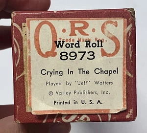 QRS Player Piano Word Roll 8973 Crying In The Chapel, Played By Jeff Walters  - Picture 1 of 4
