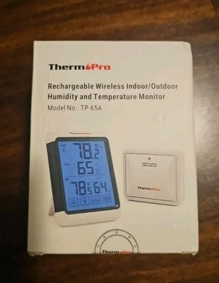 New ThermoPro TP65 Wireless Indoor/Outdoor Humidity & Temperature Monitor TP-s5 - Image 1 of 3