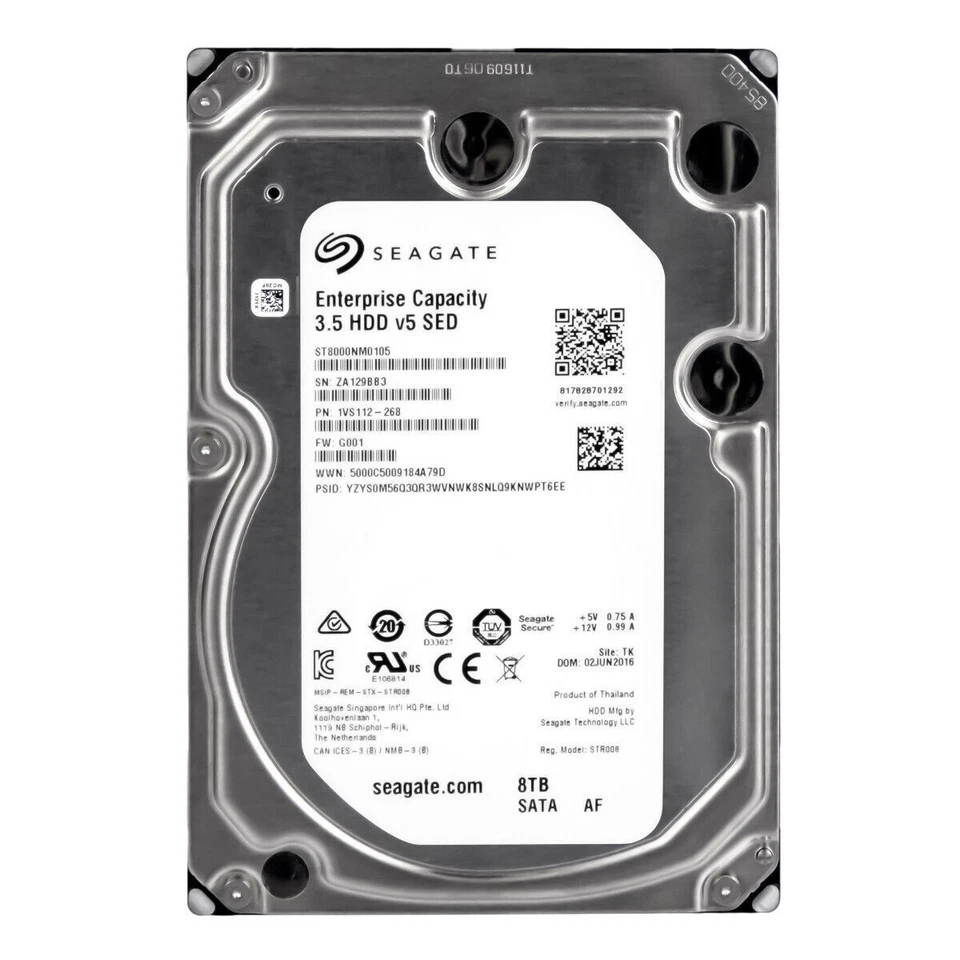 Seagate Enterprise 8TB, Internal, SATA,3.5 inch (ST8000NM0105) Hard Drive