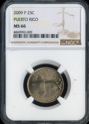 2009-P Puerto Rico Quarter NGC MS66 Quality - Image 1 of 2