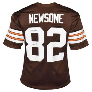 Ozzie Newsome Signed HOF 99 Inscription Cleveland Pro Brown Football Jersey (JSA - Picture 1 of 3