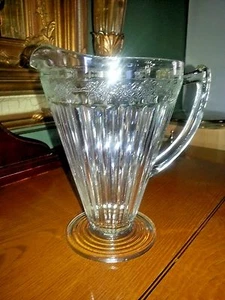 RARE Vtg Clear Jeannette Depression Glass Pitcher Adam Pattern Round Base 32 Oun - Picture 1 of 11