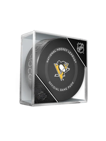 Pittsburgh Penguins Official NHL Hockey Game Puck in Cube with Heat Sensitivity Cover