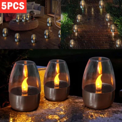 5er Set Solar Kerzen LED Solarleuchte Garten Deko Kerzenleuchte Außen Lampe IP65 - Bild 1 von 4