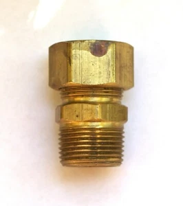 3/4" Compression x 1" OD, 3/4" ID Male NPT Brass Compression Fitting - Picture 1 of 4