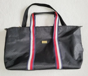 Tommy Hilfiger Weekender Tote Bag Black w/ Compartments and Handles Mega Space - Picture 1 of 6