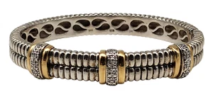 Vintage T & C Sterlingsilber/14k Gelbgold Damen Kabelarmreif Armband - Bild 1 von 5