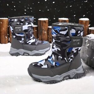 Kids Boys Girls Winter Snow Boots Soft Warm Boots For Outdoor Walking Hiking