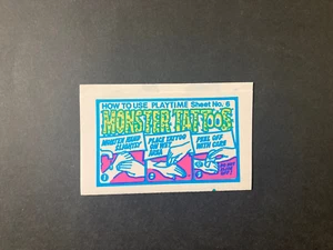 Scanlens , Playtime, Rare Monster Tattoos Sheet no 6 - Picture 1 of 3