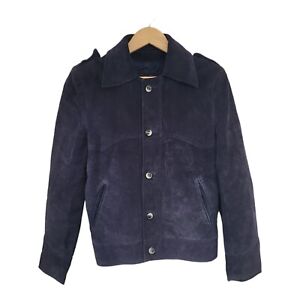 Men's Vintage Herman Phillips Midnight Blue Suede Jacket S