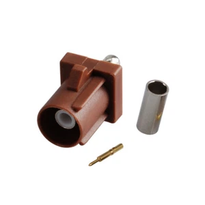 Fakra F Brown /8011 crimp Plug Male connector TV2 for RG316 RG174 LMR100 cable - Picture 1 of 5