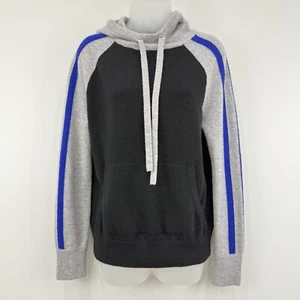 Aqua Cashmere Hoodie Women's XS Striped Kangaroo Pocket Drawstrings Sweater - Picture 1 of 14