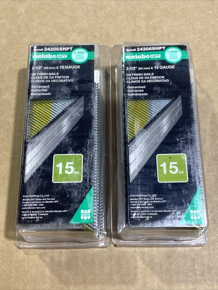 Metabo HPT 24206SHPT 15 Ga. Smooth Shank Angled Strip Finish Nails 2 In.