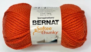 1 skein Bernat Softee Chunky Yarn PUMPKIN Orange 3.5 oz 108 yds Acrylic #6 - Picture 1 of 5
