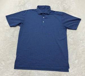 Pappy Mens Size L Blue Striped Polo Shirt Short Sleeve Preppy - Picture 1 of 15