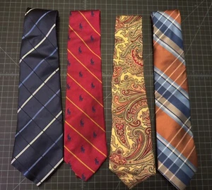 6 Vintage Silk & Polyester Neckties, Various Colors & Patterns & Brands - Picture 1 of 22