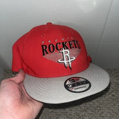 New Era Houston Rockets 9FIFTY Rojo Snapback Gorra Gorra Ajustable Totalmente Nueva Foto 1 de 4
