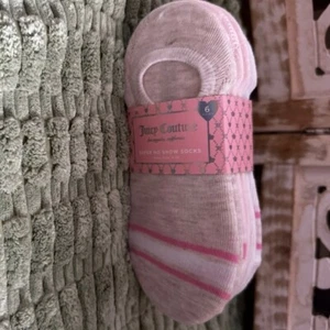 Juicy Couture 6 Pair Women's Socks White/ Pink/ White NWT SZ 4-10 - Picture 1 of 1