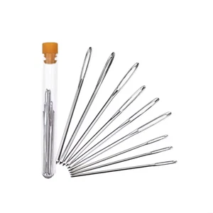Juegos de agujas grandes para tejer ojos punto de cruz aguja cuero bordado hilo - Imagen 1 de 5
