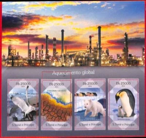 A4497 - SAO TOME & PRINCIPE - ERROR MISPERF: 2014 Global Warming, Bears, Penguin - Picture 1 of 1