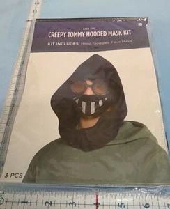 Mask Creepy Tommy Hooded Mask Kit Holloween Dark Side 3 Pc Hood Goggles Mask - Picture 1 of 8