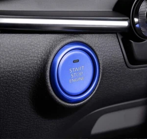 Blue Interior Engine Start Push Button Cover Trim For Mazda 3 2020 2021 - Picture 1 of 5