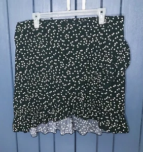 Minifalda grande con estampado de corazón XL con volantes dobladillo dividido retro caprichoso romance twee - Imagen 1 de 3