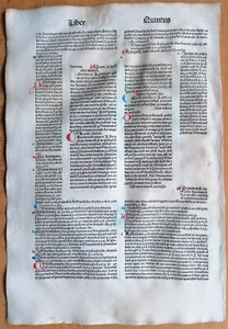 Incunable Leaf Gregorius Decretales Basel Wenssler (D) - 1482 - Picture 1 of 2